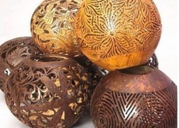 Brass Broidered Coconut Shell Crafts of Kerala